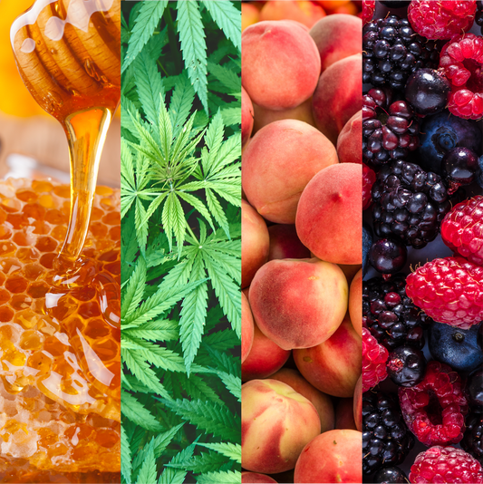 Honey, Hemp, Peach, Mixed Berry