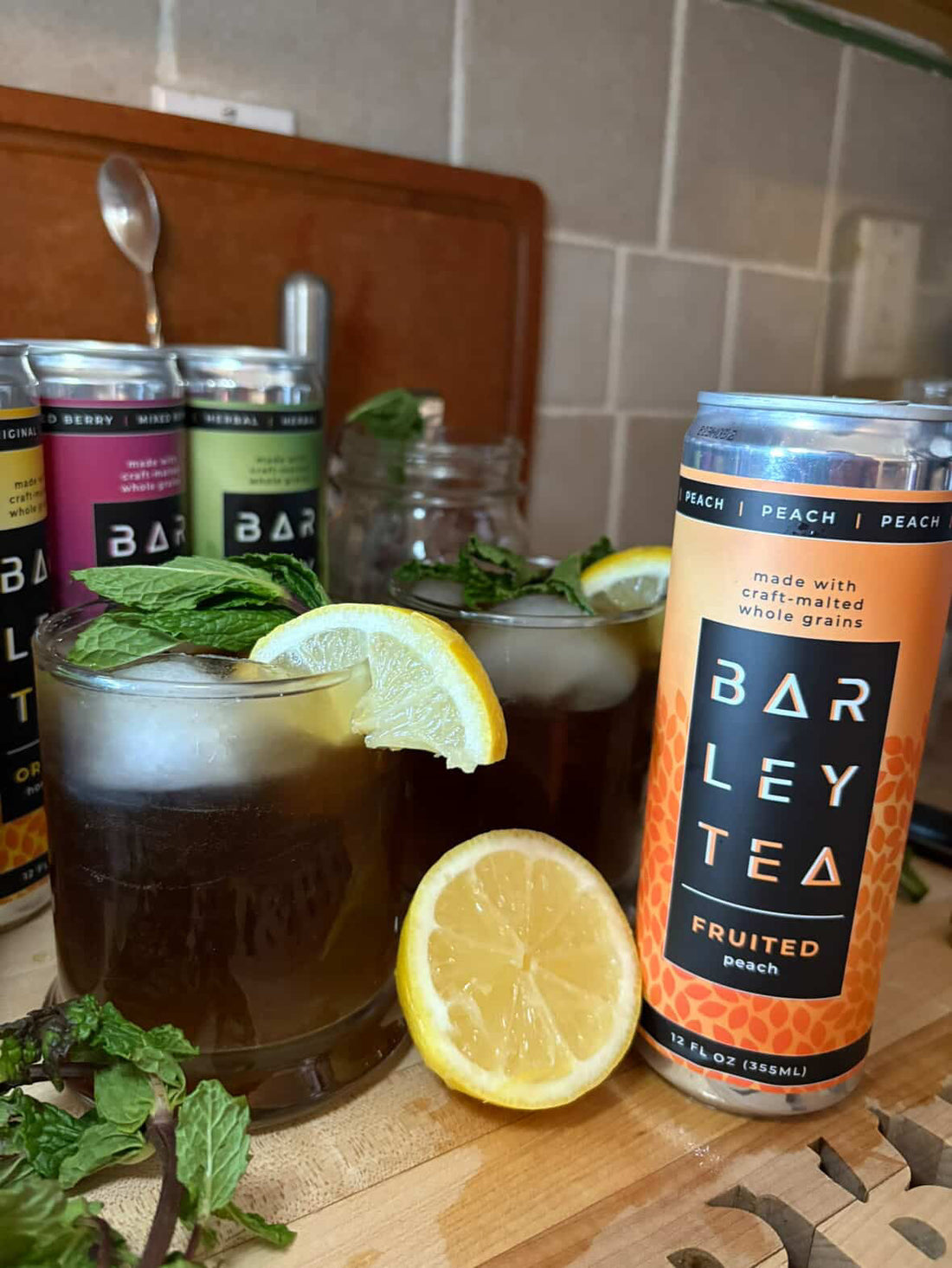 Peach Ginger Spritz: A Spirit-Free Mocktail Made with Barley Tea