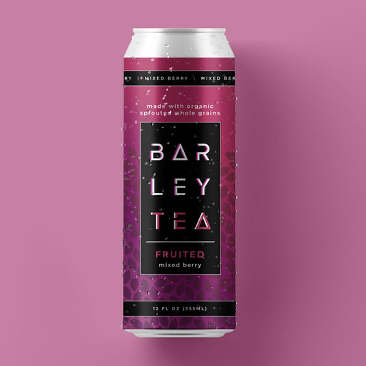 Can of ready to drink mixed fruit barley tea